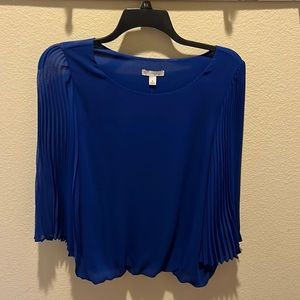 Sheer long sleeved blue sheer blouse